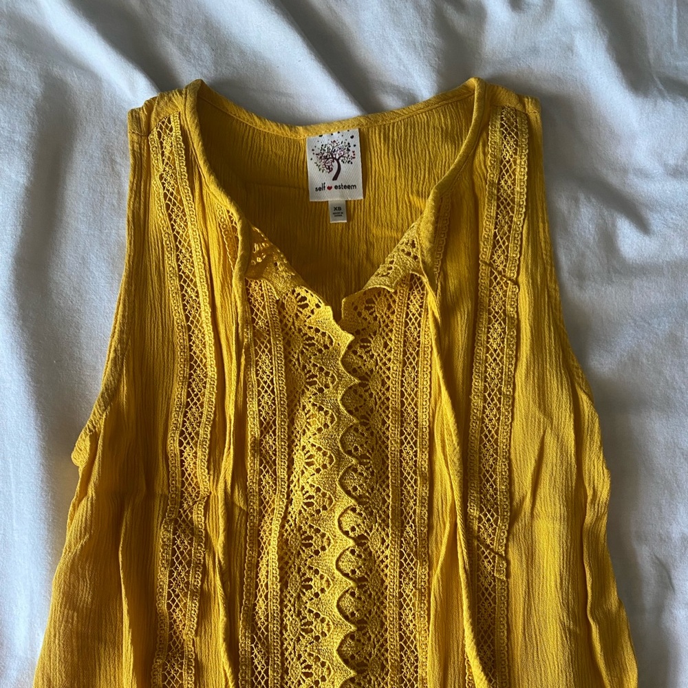 Yellow crochet blouse